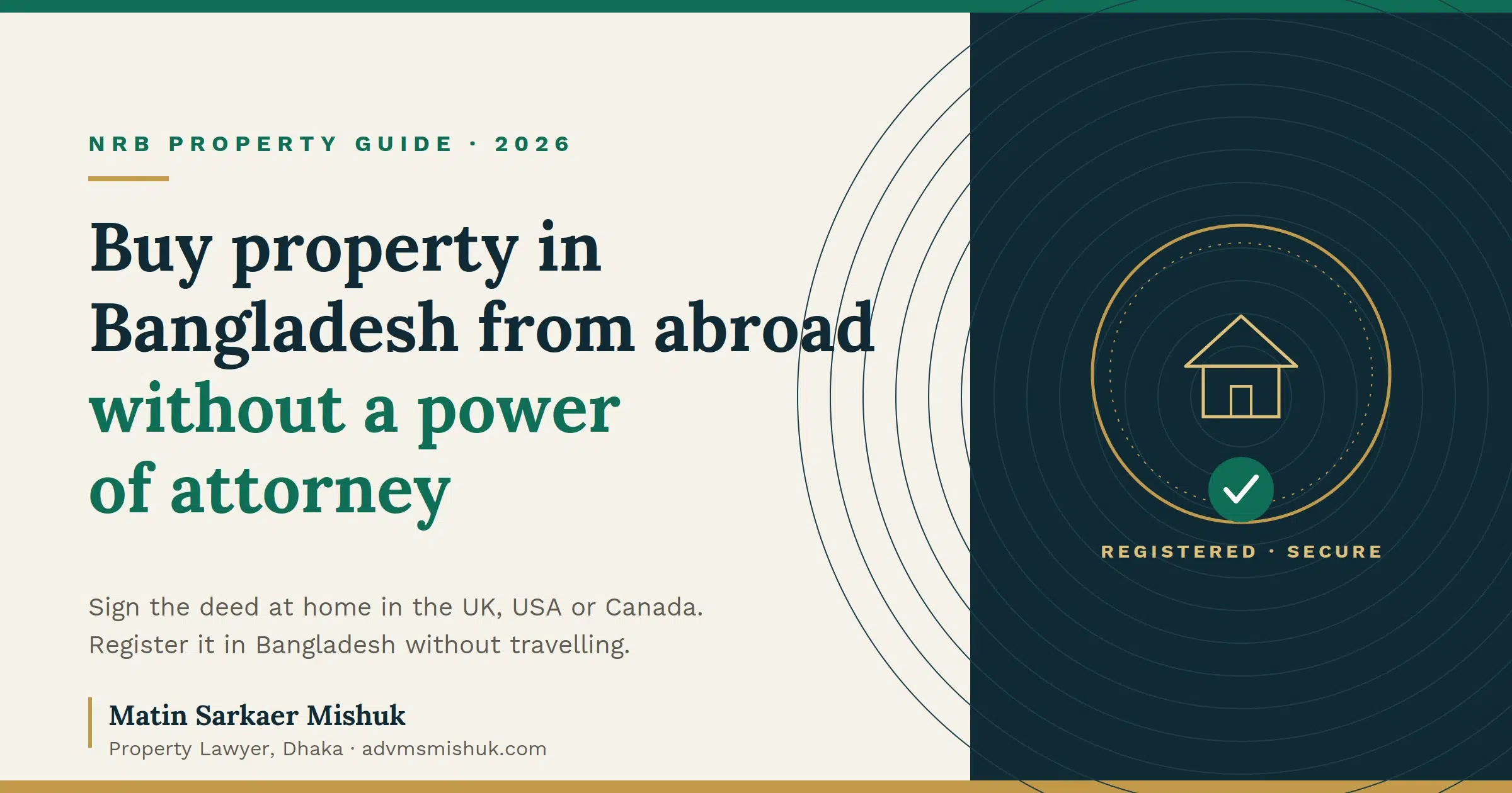 Buy property in Bangladesh from abroad without a power of attorney